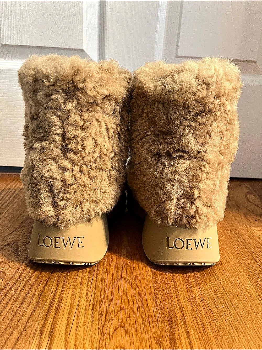 Loewe Lago Shearling Ankle Boots Brown EU 36
